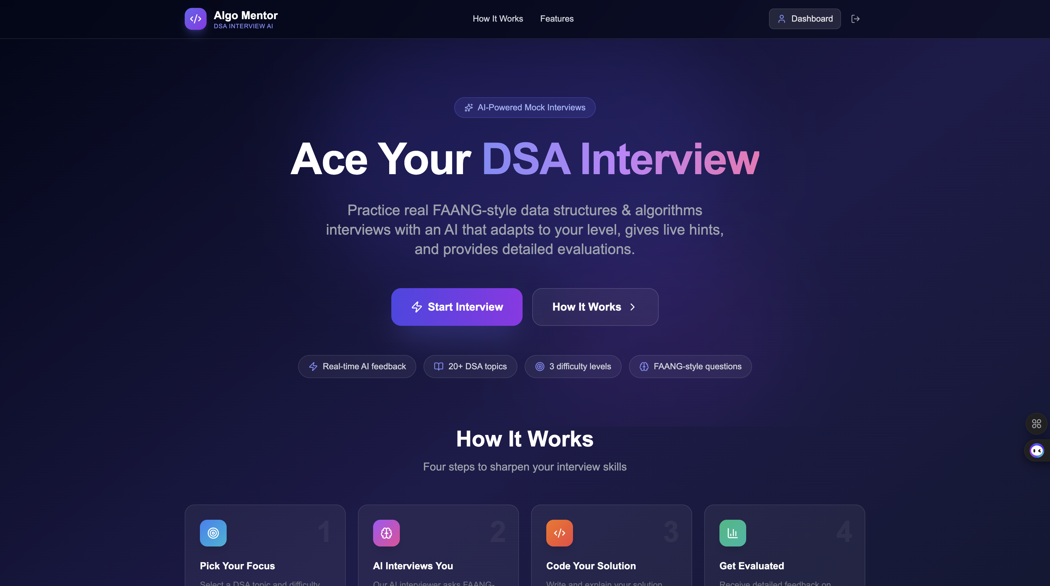 AlgoMentor - AI Mock Interview Platform